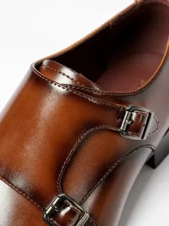 Monk Shoes For Men Quality Square Toe Buckle Monk Strap Prom Wedding Shoes
