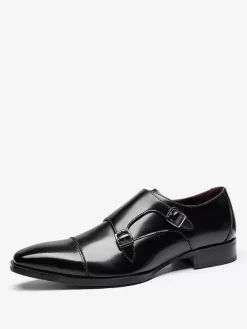 Monk Shoes For Men Quality Square Toe Buckle Monk Strap Prom Wedding Shoes