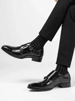 Monk Shoes For Men Quality Square Toe Buckle Monk Strap Prom Wedding Shoes