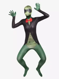 Monster Zentai Suits Adults Zentai Frog Suit Sexy Green Lycra Spandex Color Block Animal Full Body Costumes