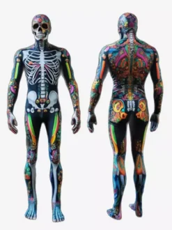 Monster Zentai Suits Skeleton Bodysuit Full-Body Costume For Adults Cosplay Jumpsuit