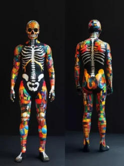 Monster Zentai Suits Skeleton Bodysuit Full-Body Costume For Adults Cosplay Jumpsuit