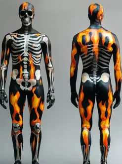 Monster Zentai Suits Skeleton Bodysuit Full-Body Costume For Adults Cosplay Jumpsuit