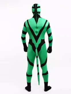 Monster Zentai Suits Green And Black Animal Style Lycra Spandex Fabric Zentai Suit Unisex Full Body Suit