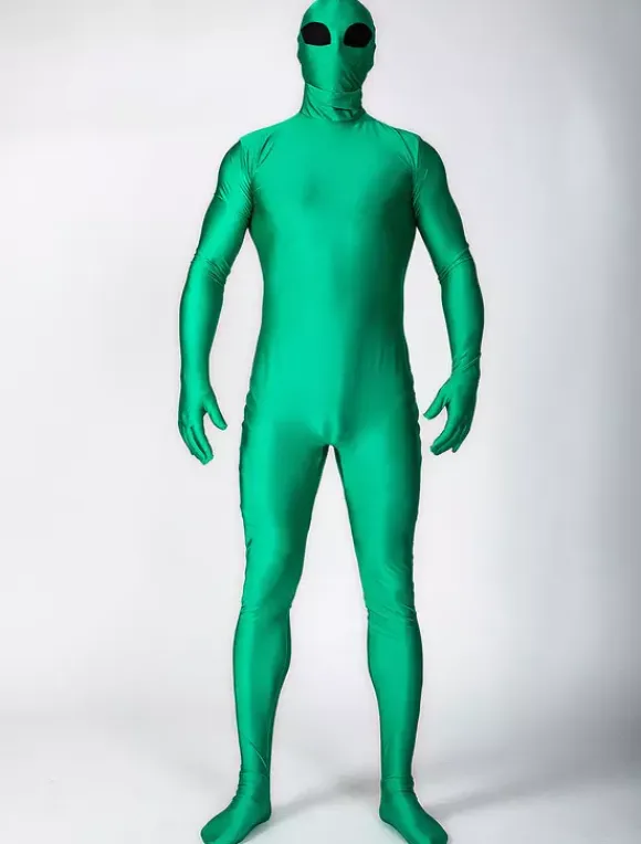 Monster Zentai Suits Morph Suit Green Alien Costume Lycra Spandex Fabric Zentai Suit Unisex Full Body Suit