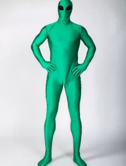 Monster Zentai Suits Morph Suit Green Alien Costume Lycra Spandex Fabric Zentai Suit Unisex Full Body Suit