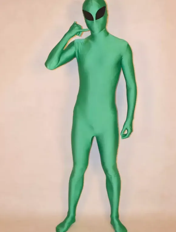 Monster Zentai Suits Morph Suit Green Alien Costume Lycra Spandex Fabric Zentai Suit Unisex Full Body Suit