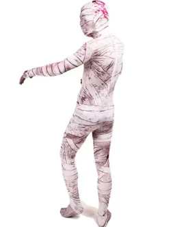 Monster Zentai Suits White Mummy Zentai Suit Full Body Lycra Spandex Bodysuit