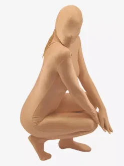 Morph Suit Zentai Suit Spandex Lycra Beige Full Bodysuits