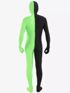 Morph Suit Black and Green Lycra Spandex Fabric Zentai Suit Unisex Full Body Suit
