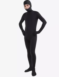 Morph Suit Black Lycra Spandex Fabric Catsuit with Face Opened Men's Body Suit