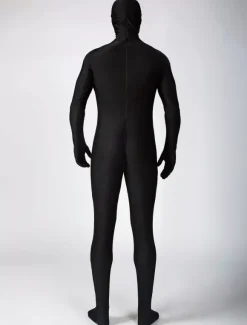 Morph Suit Black Lycra Spandex Fabric Catsuit with Face Opened Men's Body Suit