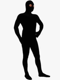 Morph Suit Black Lycra Spandex Catsuit with Eyes Opened