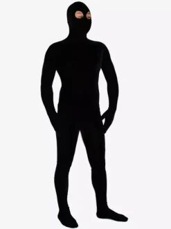 Morph Suit Black Lycra Spandex Catsuit with Eyes Opened