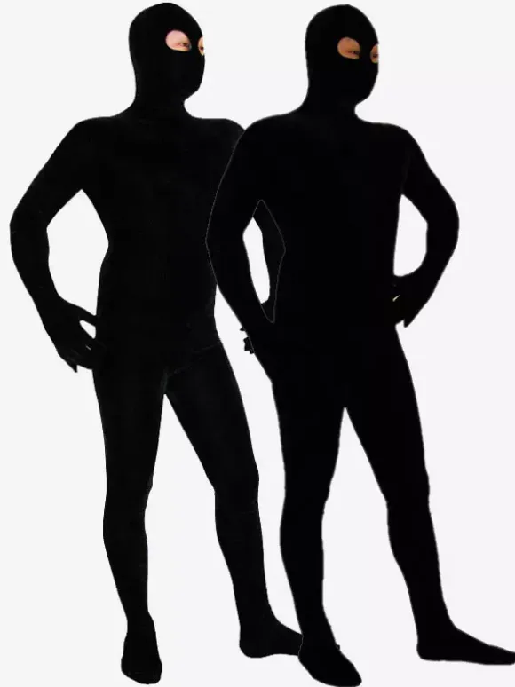 Morph Suit Black Lycra Spandex Catsuit with Eyes Opened