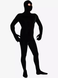 Morph Suit Black Lycra Spandex Catsuit with Eyes Opened