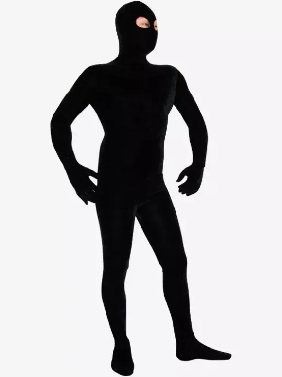 Morph Suit Black Lycra Spandex Catsuit with Eyes Opened