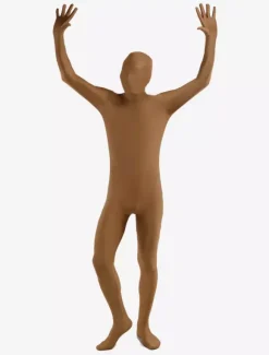 Morph Suit Light Brown Lycra Fabric Spandex Zentai Suit Unisex Full Body Suit