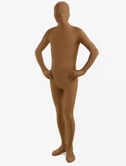 Morph Suit Light Brown Lycra Fabric Spandex Zentai Suit Unisex Full Body Suit