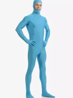 Morph Suit Light Sky Blue Open Face Zentai Suit Lycra Spandex Bodysuit Morphsuits