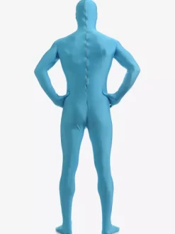 Morph Suit Light Sky Blue Open Face Zentai Suit Lycra Spandex Bodysuit Morphsuits