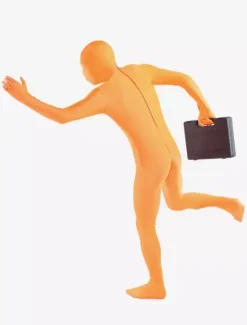 Morph Suit Orange Lycra Spandex Fabric Zentai Suit Unisex Full Body Suit