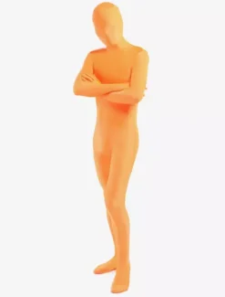 Morph Suit Orange Lycra Spandex Fabric Zentai Suit Unisex Full Body Suit