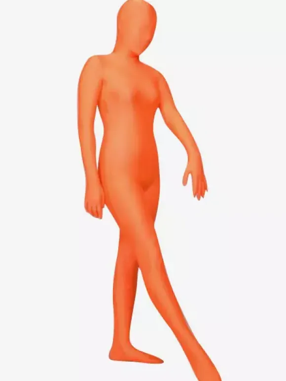 Morph Suit Orange Lycra Spandex Zentai Suit