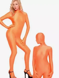 Morph Suit Orange Lycra Spandex Catsuit