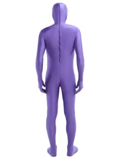 Morph Suit Purple Lycra Spandex Fabric Catsuit with Face Opened Men's Body Suit