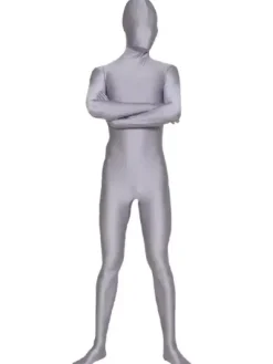 Morph Suit Silver Gray Lycra Spandex Fabric Zentai Suit Unisex Full Body Suit