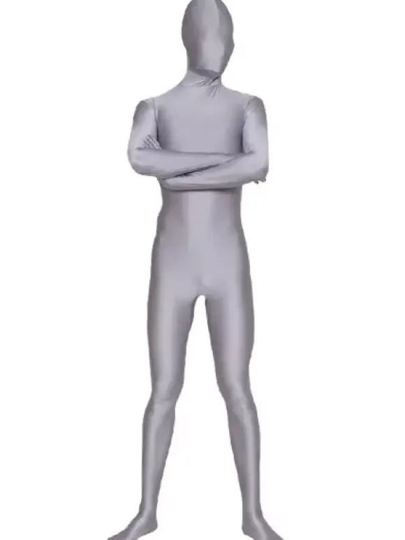 Morph Suit Silver Gray Lycra Spandex Fabric Zentai Suit Unisex Full Body Suit