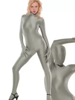 Morph Suit Silver Lycra Spandex Catsuit