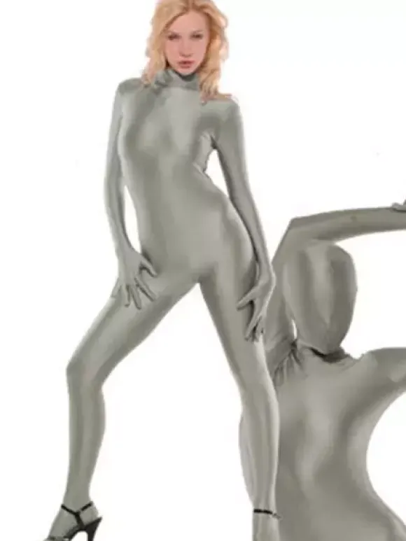 Morph Suit Silver Lycra Spandex Catsuit