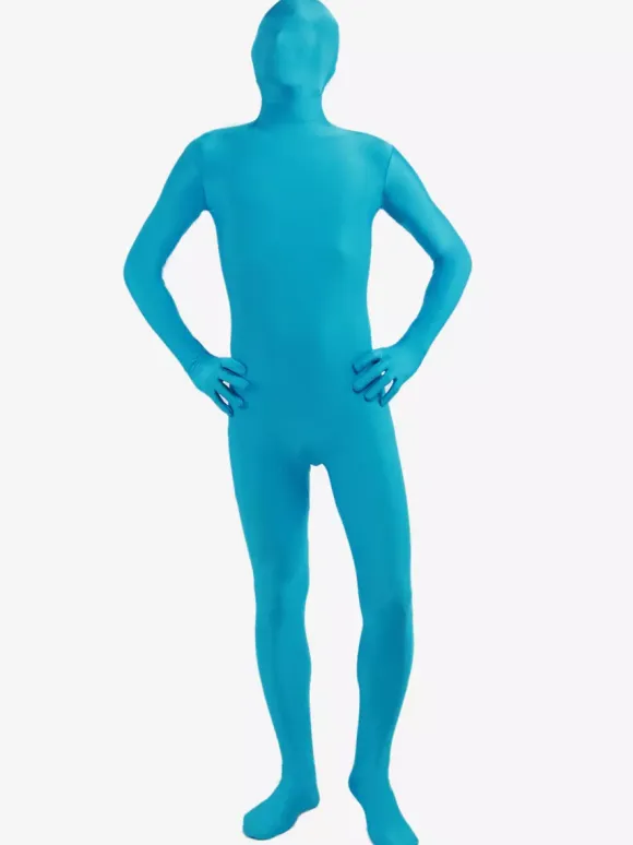 Morph Suit Sky Blue Lycra Spandex Fabric Zentai Suit Unisex Full Body Costume