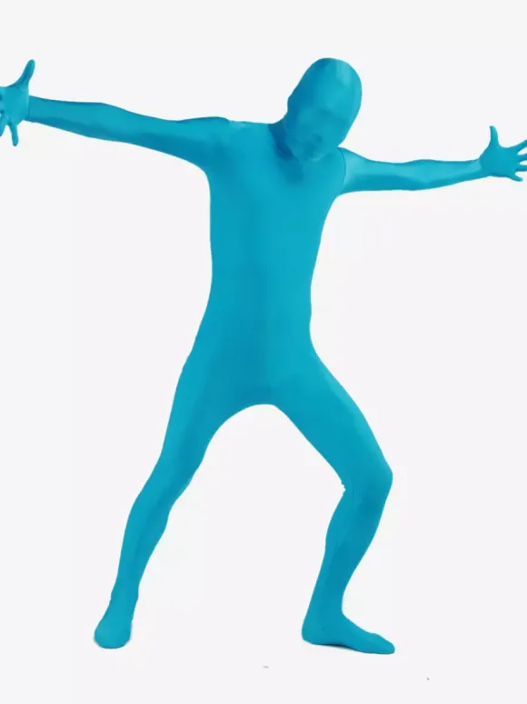 Morph Suit Sky Blue Lycra Spandex Fabric Zentai Suit Unisex Full Body Costume