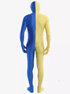 Morph Suit Yellow and Blue Lycra Spandex Zentai Suit Unisex Full Body Suit