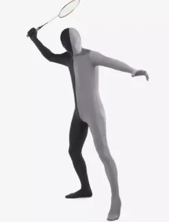 Morph Suit Black and Grey Lycra Spandex Fabric Zentai Suit Unisex Full Body Suit