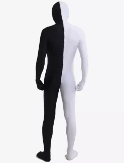 Morph Suit Black and White Two Tone Lycra Spandex Zentai Suit Unisex Full Body Suit