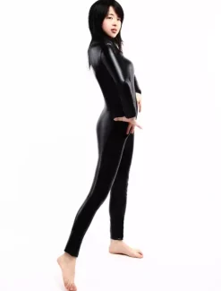 Morph Suit Black Shiny Metallic Catsuit