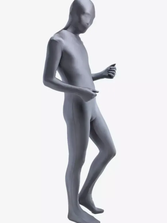 Morph Suit Classic Grey Zentai Suit Lycra Spandex Fabric Full Body Suit