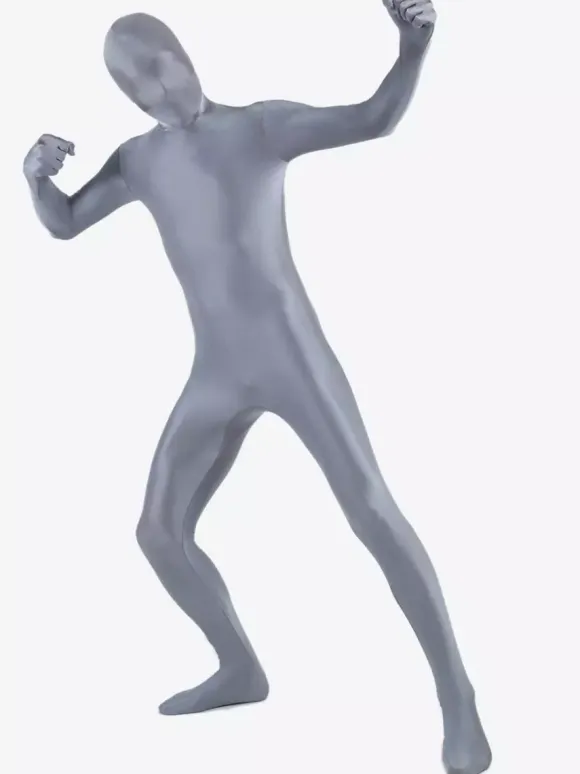Morph Suit Classic Grey Zentai Suit Lycra Spandex Fabric Full Body Suit