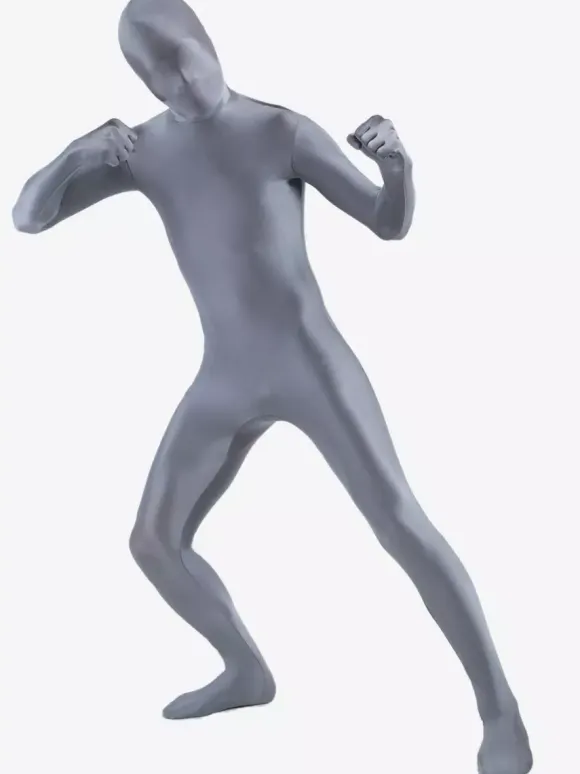 Morph Suit Classic Grey Zentai Suit Lycra Spandex Fabric Full Body Suit