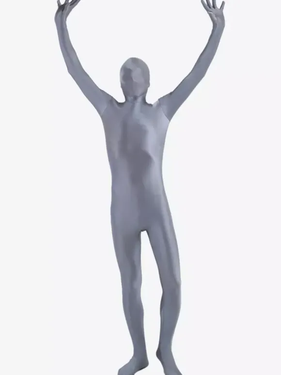 Morph Suit Classic Grey Zentai Suit Lycra Spandex Fabric Full Body Suit