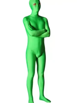 Morph Suit Green Lycra Spandex Zentai Fabric Suit with Eyes Opened Body Suit
