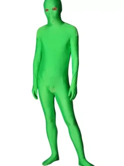 Morph Suit Green Lycra Spandex Zentai Fabric Suit with Eyes Opened Body Suit