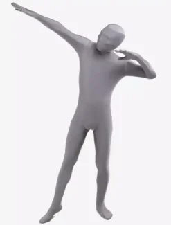 Morph Suit Grey Lycra Spandex Fabric Zentai Suit Unisex Full Body Suit