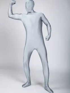 Morph Suit Grey Lycra Spandex Fabric Zentai Suit Unisex Full Body Suit
