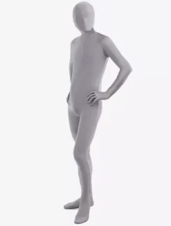Morph Suit Grey Lycra Spandex Fabric Zentai Suit Unisex Full Body Suit