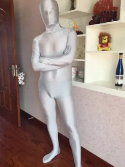 Morph Suit Silver Lycra Spandex Zentai Suit